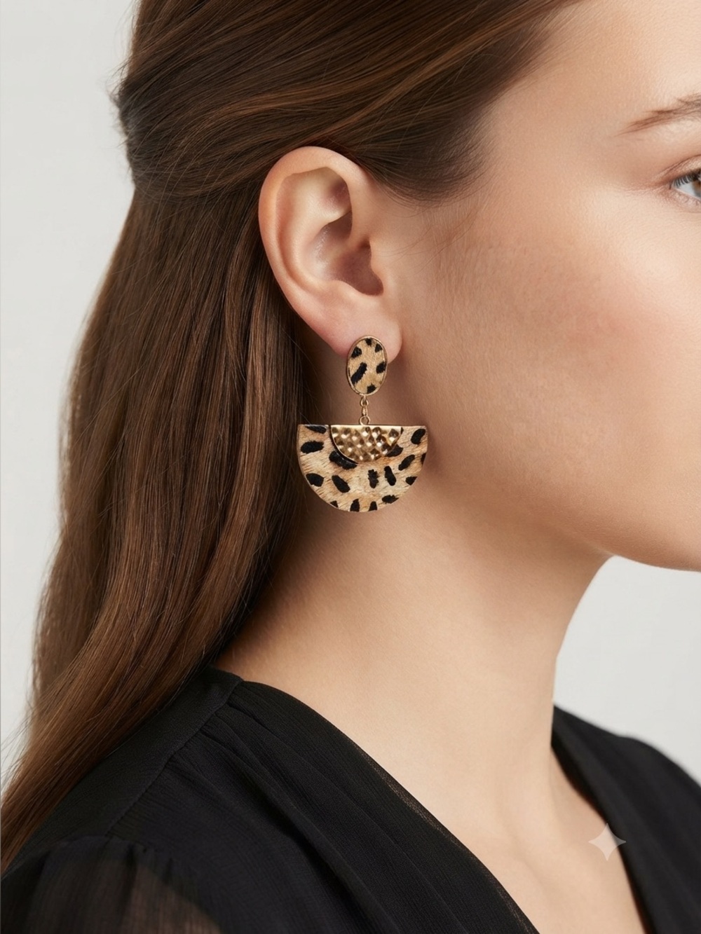 Myra Bag Leopard Print Leather Earrings
